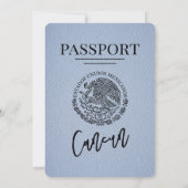 ダスティブルーカンクンパスポ結婚ート 招待状 (裏面)