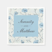 ダスティブルーカントリーガーデンエレガントフローラ結婚ズ スタンダードカクテルナプキン (正面)