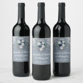 ダスティブルーカントリーホワイトレースメイソンジャー結婚ズ ワインラベル (ボトル)
