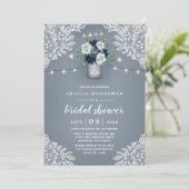 ダスティブルーカントリーレースメイソンジャーブライダルシャワー 招待状 (スタンド正面)