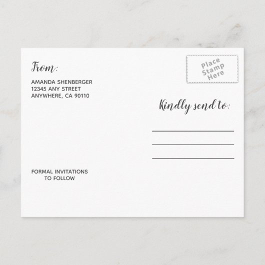 ダスティブルーカントリーレースメイソンジャー日付を保存 案内ポストカード (裏面)