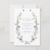 ダスティブルーガーデンエレガントヴィンテージウェディング 招待状 (正面)