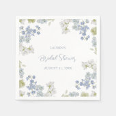 ダスティブルーガーデンエレガントヴィンテージブライダルシャワー スタンダードカクテルナプキン (正面)