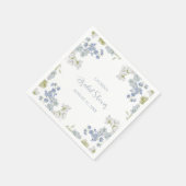 ダスティブルーガーデンエレガントヴィンテージブライダルシャワー スタンダードカクテルナプキン (角)