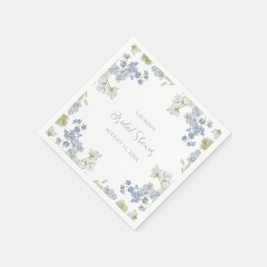 ダスティブルーガーデンエレガントヴィンテージブライダルシャワー スタンダードカクテルナプキン (角)