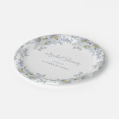 ダスティブルーガーデンエレガントヴィンテージブライダルシャワー ペーパープレート (アングル)
