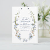 ダスティブルーガーデンエレガントヴィンテージブライダルシャワー 招待状 (スタンド正面)