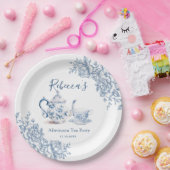 ダスティブルーガーデンビクトリアンブライダルシャワーティー ペーパープレート (パーティー)