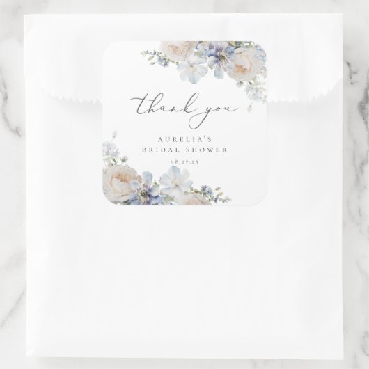 ダスティブルーガーデンフローラありがとう スクエアシール (バッグ)