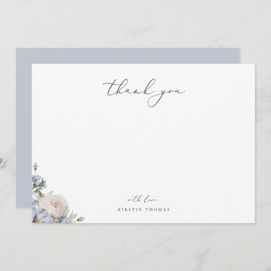 ダスティブルーガーデンフローラありがとう ノートカード (正面/裏面)