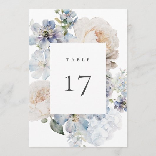 ダスティブルーガーデンフローラテーブル番号カード プログラム (正面)