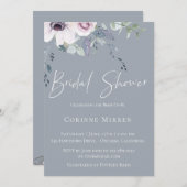 ダスティブルーガーデンフローラブライダルシャワー招待 招待状 (正面/裏面)