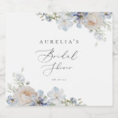 ダスティブルーガーデンフローラブライダルシャワー スパークリングワインラベル (シングルラベル)