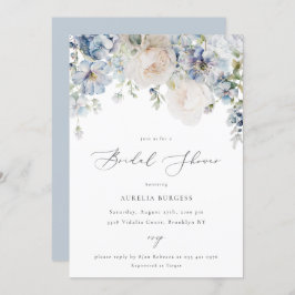 ダスティブルーガーデンフローラブライダルシャワー 招待状