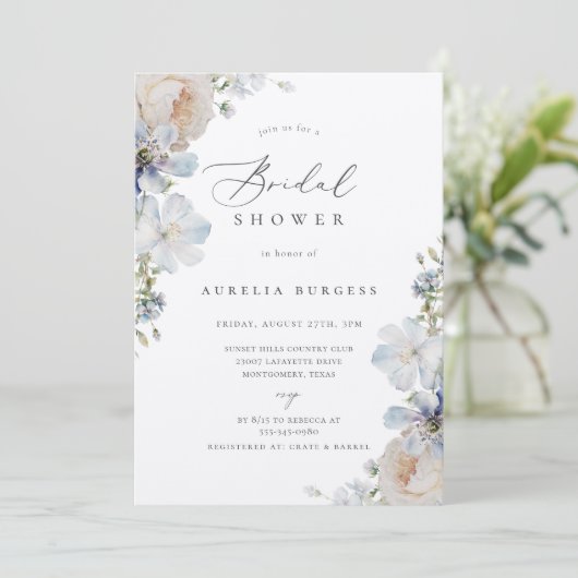 ダスティブルーガーデンフローラブライダルシャワー 招待状 (スタンド正面)