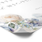 ダスティブルーガーデンフローラ結婚ズウェルカム ポスター (角)