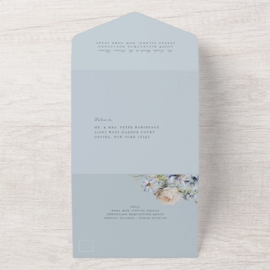 ダスティブルーガーデン結婚フローラの写真 オールインワン招待状 (外側)