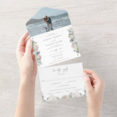 ダスティブルーガーデン結婚フローラの写真 オールインワン招待状 (貼ってはがせる)