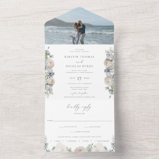 ダスティブルーガーデン結婚フローラの写真 オールインワン招待状 (内側)