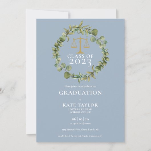 ダスティブルーガーランド写真法科卒業 招待状 (正面)