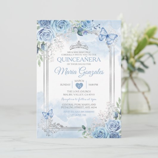 ダスティブルーキンセアニラシルバークラウンバタフライ 招待状 (スタンド正面)