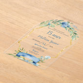 ダスティブルーキンセアニラ アクリル招待状 (レイダウン)