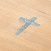 ダスティブルーギリシャ正統《キリスト教》洗礼式や命名式ボーイバプテスマ アクリル招待状 (レイダウン)