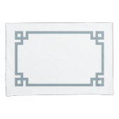 ダスティブルーギリシャ鍵標縁ど準 枕カバー (正面右)