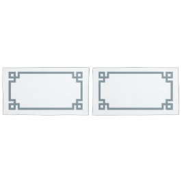 ダスティブルーギリシャ鍵縁どキングサイズ 枕カバー