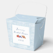 ダスティブルーギンガムブランチブライダルシャワーおもしろいピクニック フェイバーボックス (正面)