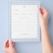 ダスティブルーギンガムベビーシャワーレシピカード チラシ (手)