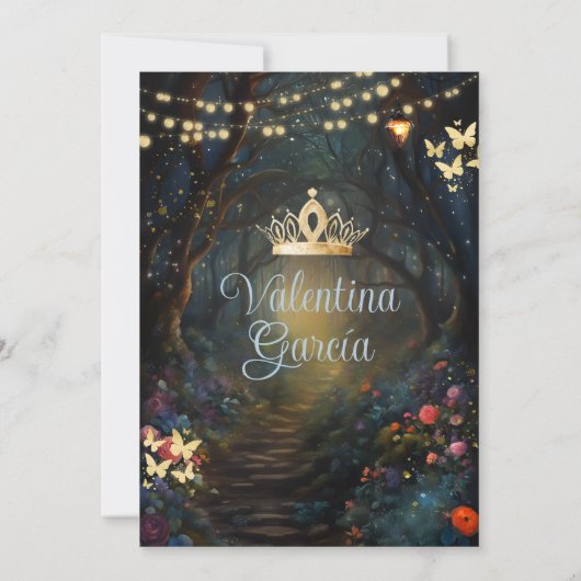 ダスティブルークインセアニラ15アノスフォレス花金ゴールド 招待状 (裏面)