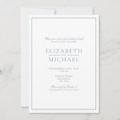 ダスティブルークラシックスクリプト結婚ポストブランチ 招待状 (正面)