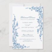 ダスティブルークラシックヴィンテージフローラリハーサルディナー 招待状 (正面)