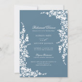 ダスティブルークラシックヴィンテージフローラリハーサルディナー 招待状 (正面)
