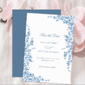 ダスティブルークラシックヴィンテージフローラ庭園の結婚式 セーブザデート