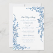 ダスティブルークラシックヴィンテージフローラ1日遠くに 招待状 (正面)