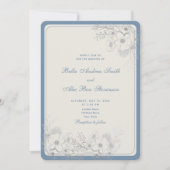 ダスティブルークラシック結婚写真 招待状 (正面)