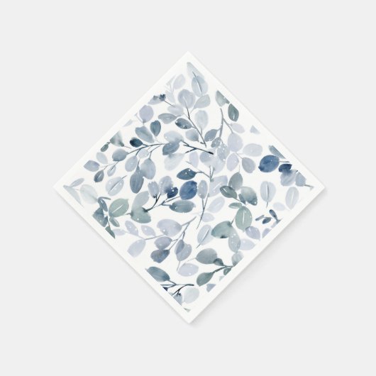 ダスティブルークリスマスナプキンと水彩離れ色 スタンダードカクテルナプキン (角)