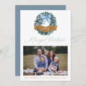 ダスティブルークリスマスリースフォトカード シーズンカード (正面/裏面)