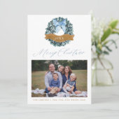 ダスティブルークリスマスリースフォトカード シーズンカード (スタンド正面)