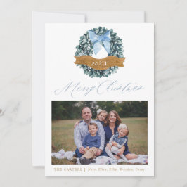 ダスティブルークリスマスリースフォトカード シーズンカード