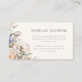 ダスティブルークリームフローラブライダルシャワー エンクロージャーカード (正面)