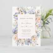 ダスティブルークリームフローラブライダルシャワー 招待状 (スタンド正面)