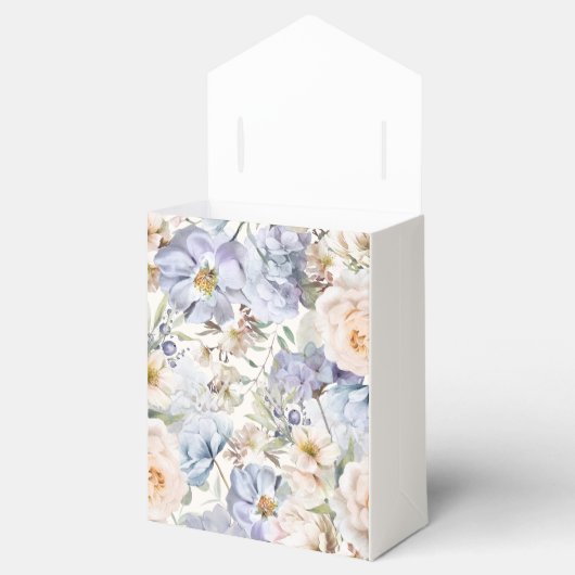 ダスティブルークリームフローラ結婚式の引き出物箱 フェイバーボックス (オープン)