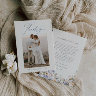 ダスティブルークリーム結婚フローラの写真 サンキューカード