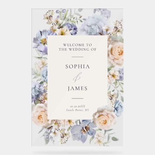 ダスティブルークリーム結婚フローラへようこそ アクリルサイン (正面)