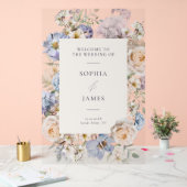 ダスティブルークリーム結婚フローラへようこそ アクリルサイン (ウェディング)