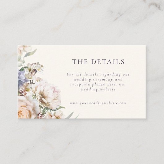 ダスティブルークリーム結婚フローラ詳細 エンクロージャーカード (正面)