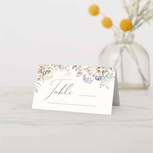 ダスティブルークリーム結婚フローラ プレイスカード (正面)